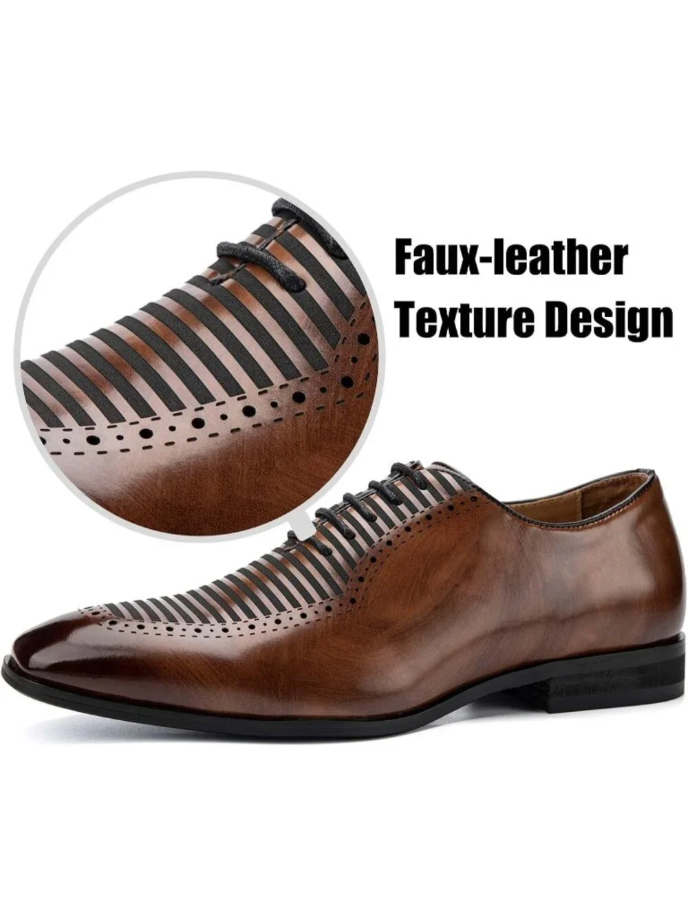 Men's Brown Leather Lace Up Formal Business Casual Fashion Oxford Dress Shoes
